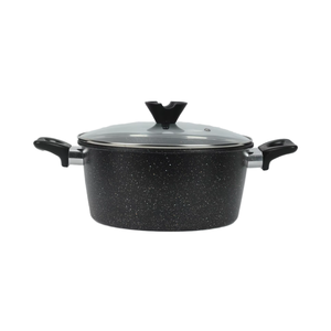 Bộ nồi nấu ăn gia dụng bằng gang đen, gồm nồi nước dùng và nồi súp, có nắp kính - Product Image 5