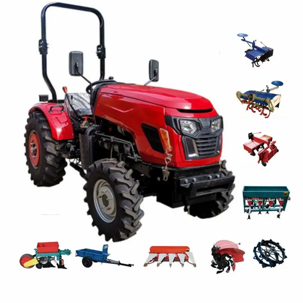 Mesin Pertanian Mini Murah 4 Roda Penggerak Traktor untuk Pertanian Harga Mesin Pertanian Mini Gratis Pengiriman