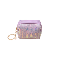 Porte-monnaie court personnalisé pour femme, petit format, brodé de paillettes, mignon, simple, sac de rangement portable pour écouteurs