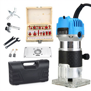 Fraiseuse manuelle <span class=keywords><strong>800W</strong></span> pour le travail du bois, défonceuse électrique avec tige de 1/4 pouce, fraise à bois pour machine à découper le bois - Product Image 1