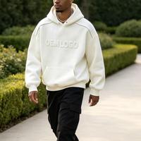 Hoodie Oversize Warna Solid dengan Pola 3D untuk Musim Gugur, Hoodie Pria Ukuran Besar, Sweatshirt dengan Cetakan Timbul