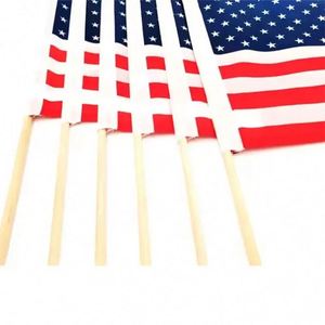 ธงชาติแบบกำหนดเอง ผลิตจากพลาสติกและไม้ ขนาดเล็ก สำหรับฟุตบอล อเมริกัน แบบถือโบกมือ - Product Image 5