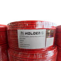 Kabel Alarm Kebakaran Tembaga Padat Merah dan Hitam 2 Inti Terpilin Berpelindung dengan Selubung PVC Sistem Keamanan Gulungan 1000 kaki