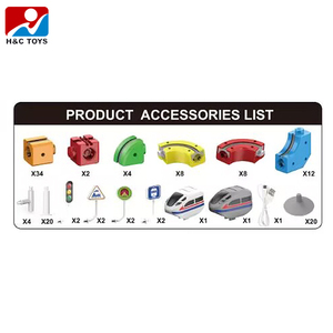 Set di Blocchi Ferroviari 123 Pezzi, <span class=keywords><strong>Auto</strong></span> su Rotaia Fai-da-Te, Giocattoli Educativi per Bambini, Set di Costruzioni in Plastica - Product Image 3