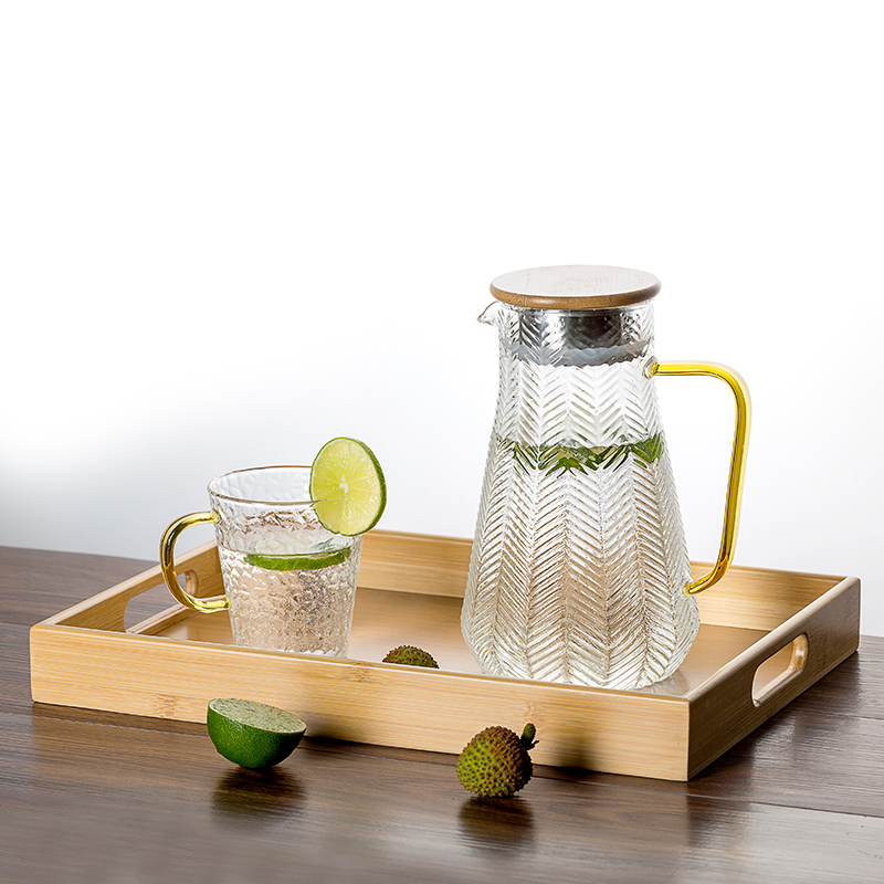Grohandel groe khle Glaskrug Wasserkocher Krug Karaffe mit Bambus deckel  und Auslauf heies kaltes Wasser Saft Kaffee Limonade| Alibaba.com