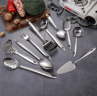 Ensemble d'ustensiles de cuisine en acier inoxydable, poli miroir brillant de haute qualité outils de cuisine accessoires ensemble d'ustensiles de cuisine