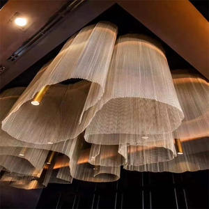 Đồng bằng dệt kim loại cuộn dây treo rèm thép không gỉ lưới cho không gian phân vùng phòng chia kỹ thuật dệt cắt - Product Image 5