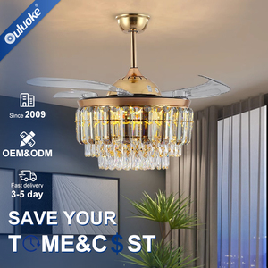 <span class=keywords><strong>Ventilateur</strong></span> de plafond moderne en cristal invisible avec lumière LED 72W, <span class=keywords><strong>ventilateur</strong></span> <span class=keywords><strong>lustre</strong></span> or noir pour chambre à coucher, salon, télécommande 110V 220V - Product Image 2