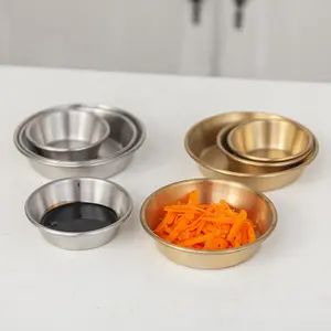 Juego de platos de acero inoxidable para la cocina, cuencos para servir aperitivos, tartas, salsas, productos más vendidos