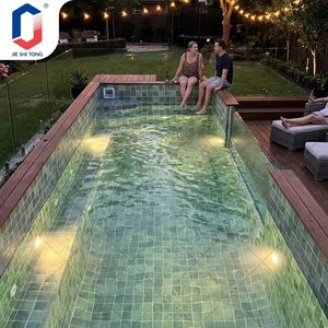สระว่ายน้ำไฟเบอร์กลาสแบบชิ้นเดียวตั้งพื้น พร้อมโมเสก ติดตั้งง่าย ทนทาน เหมาะสำหรับกิจกรรมพักผ่อนกลางแจ้งสำหรับครอบครัว - Product Image 3