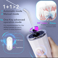 LULA 2026 Irrigateur buccal portable sans fil pour le nettoyage des dents, mini-flosser dentaire à 4 jets d'eau, TYPE-C, 2 boutons, Nouveau produit