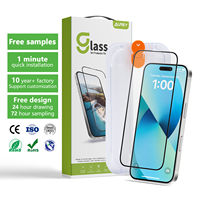 Aurey Anti-Glare 2.5D 9H Protecteur d'écran personnalisé en verre trempé brillant avec plateau d'installation pour iPhone 16 15 14 13 12
