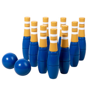Jeu de bowling en bois pour enfants - Jeu sportif d'intérieur <span class=keywords><strong>et</strong></span> d'extérieur pour garçons <span class=keywords><strong>et</strong></span> filles - Jouet interactif familial - Product Image 6