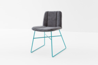 Chaise de salon moderne rembourré en métal, chaise d'extérieur, jambes en tissu