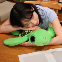 Boneka Kura-kura Lucu dan Lembut, Mainan Plush Simulasi Mata Besar, Bantal Lempar Kura-kura, Hadiah Plushie Hewan Laut Kustom