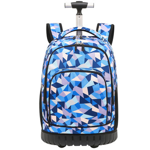 Children's Trolley <b>Backpack</b> 18 In <b>Large</b> Capacity With Retractable Handle For School Girls Grade 3-9 - Product Image 4