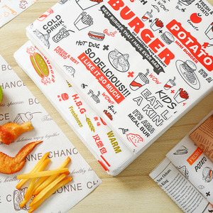 Vente en gros de logo <span class=keywords><strong>imprimé</strong></span> personnalisé <span class=keywords><strong>Papier</strong></span> d'emballage sulfurisé de qualité <span class=keywords><strong>alimentaire</strong></span> pour sandwich pour hamburgers frites de poulet - Product Image 2
