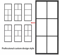 Personnalisé 36 po. X 84 po. Porte de grange avec kit de quincaillerie pour porte coulissante de 6,6 pieds Design graphique en verre massif Porte en son en acier inoxydable