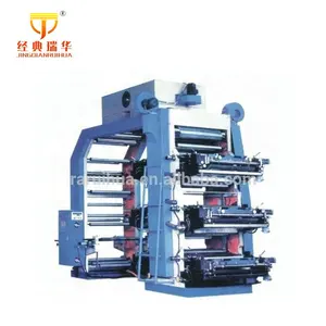 Pabrik kecepatan tinggi 6 warna plastik Nonwoven kain pencetakan gulungan kertas Printer Flexographic untuk pencetakan