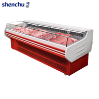 Vitrine Réfrigérée Commerciale pour Viandes Fraîches, Présentoir Réfrigéré pour Supermarché pour Porc, Bœuf, Mouton et Plats Cuisinés