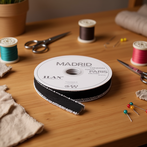 ILAN Nastro Decorativo 2.5Cm 46M Madrid Parigi Londra Tokyo Nero Bianco per Artigianato e Cucito - Product Image 2