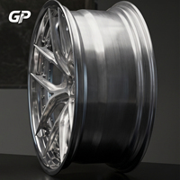 Para BMW M3 M4 Benz C63 AMG, Juego de 2 Ruedas Forjadas 6061-T6 de 5 Radios, Acabado Pulido y Cepillado, Cóncavas Profundas, 17-24 Pulgadas, 5x112 5x120