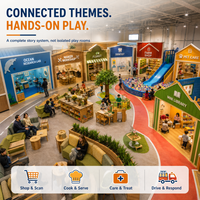 Zones d'activités modulaires pour enfants, commerciales, conformes aux normes, avec aire de jeux souple, thèmes Dentiste, Ferme, Boutique, Soins aux animaux et piscine à balles