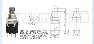 Pedal Gitar Mini 12.2Mm On-On Latching Pcb Sakelar Gitar Listrik Sentuhan Lembut Nirkabel