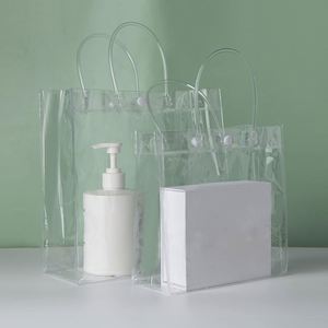 Customized Logo clear <b>Plastic</b> Transparent Pvc Shopping Makeup Cosmetic Bag Pvc <b>Tote</b> Gifts Bag for Gift and Promotional - Product Image 3