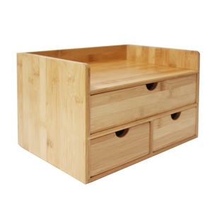 Organisateur de dossiers de bureau en bois à 3 niveaux Accessoires esthétiques avec <span class=keywords><strong>tiroir</strong></span> <span class=keywords><strong>coulissant</strong></span> - Product Image 3