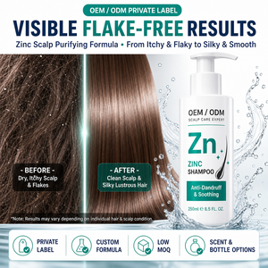 Champú Anticaspa con Zinc OEM ODM para Cuero Cabelludo Seco en Hombres, Champú Antifúngico para Cuero Cabelludo, Dermatitis Seborreica, Foliculitis, <span class=keywords><strong>Psoriasis</strong></span> - Product Image 1