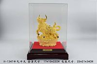 Artisanat en métal du nouvel an chinois 2021 avancé personnalisé avec statue de taureau doré plaqué or pur 24K 99.9%