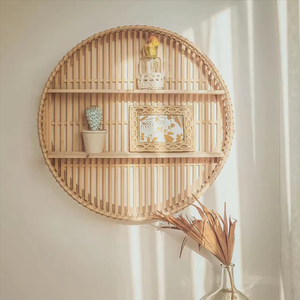 <span class=keywords><strong>Étagère</strong></span> <span class=keywords><strong>murale</strong></span> pliable moderne en PP tressé à la main, design à un seul niveau, <span class=keywords><strong>pour</strong></span> la cuisine, la salle de bain, le salon, décoration et rangement de pots - Product Image 2