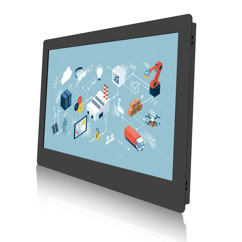 High Brightness 17.3 Inch IPS HD Open Frame LCD Monitor Embedded Metal Case Non-Touch/Touch Screen for Industrial Desktop Use
