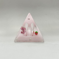 Porte-stylo flottant en acrylique avec liquide, motifs Fraise, Poisson-clown, Paillettes laser, Cocotier, Triangle, pour bureau, Noël, Pâques