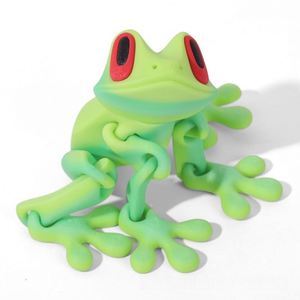 Ornement de grenouille magnétique imprimé en 3D, autocollant de réfrigérateur grenouille arboricole, petit modèle de grenouille, articulations mobiles, jouet de décompression pour enfants - Product Image 4