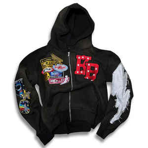 OEM Custom Heavy Weight 100% Cotton <b>Hoodie</b> Acid Wash <b>Vintage</b> Oversized Hooded <b>Zip</b> <b>up</b> High Quality Fleece Hoodies for Man - Product Image 4