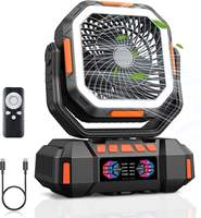 Ventilateur de camping rechargeable 40000mAh avec télécommande, lumière LED, mode veille pour événements extérieurs, voyages et hôtellerie, ventilateur portable