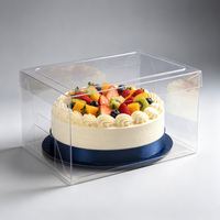 Boîte d'emballage thermoformée pour pâtisserie, personnalisable, pour gâteau d'anniversaire, tarte, pâtisserie occidentale, présentoir de boulangerie, conteneur en plastique