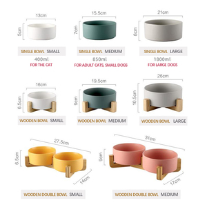 Wholesale Customised <strong>Pet</strong> Cat <strong>Luxury</strong> Elevated Large Feeding Water <strong>Bowl</strong> <strong>Dog</strong> Food <strong>Bowl</strong> Ceramic <strong>Dog</strong> <strong>Bowl</strong> With Wood Stand - Product Image 6