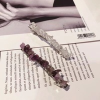 Q & Y – épingles à cheveux en métal pour femmes, Style Baroque, nouvelle coquille de pierre naturelle Za, Barrettes de cheveux en cristal en pierre naturelle faites à la main pour dames