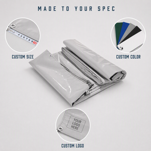 Bâche de protection extérieure en PVC gris imperméable, tissée, style uni, 200 g/m², largeur 120 pouces - Product Image 3