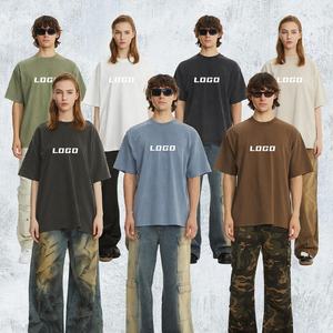 เสื้อยืดผ้าฝ้ายวินเทจสำหรับผู้ชายเสื้อทรงหยดน้ำสีเทาพิมพ์ลาย DTG แบบกำหนดเองสำหรับผู้หญิงผู้ชาย - Product Image 3