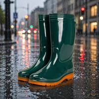 Bottes de pluie tendance mi-mollet en PVC et caoutchouc, antidérapantes pour la cuisine, chaussures décontractées imperméables pour adultes en extérieur