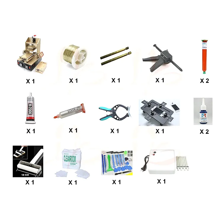 5 1 N 1 máquina = Samsung bisel medio Splitter + Marco de iPhone laminado + separador de pantalla LCD al vacío + removedor de pegamento + precalentador