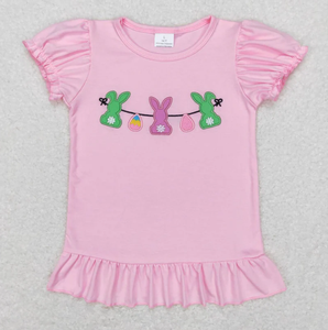 Hot Sale Short Sleeve <strong>T</strong> <strong>Shirt</strong> for Girls Embroidered <strong>Easter</strong> Bunny Girls' <strong>T</strong>-<strong>Shirts</strong> - Product Image 6