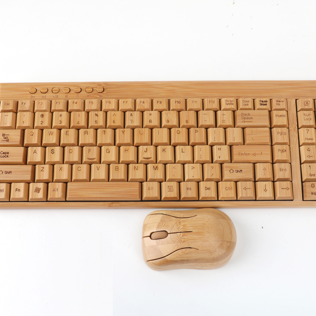 New Arrival Environment-friendly Bamboo Wireless Keyboard and Mouse