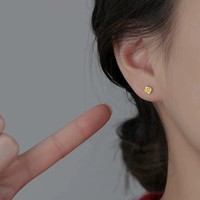 Anting-anting tusuk bermotif mawar perak 925, anting-anting tusuk bunga berlubang perak S925