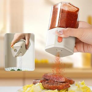 Pot à épices en verre de qualité alimentaire moderne à double usage de 200 ml avec salière intégrée pour la cuisine - Stockage d'épices, sel, sucre, herbes - Modèle SJ01 - Product Image 5