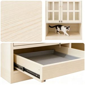 Cross-border design and manufacturing of solid wood or MDF <b>cat</b> villas, <b>cat</b> cabinets, luxury <b>cat</b> beds, pet <b>cages</b>, and home - Product Image 3